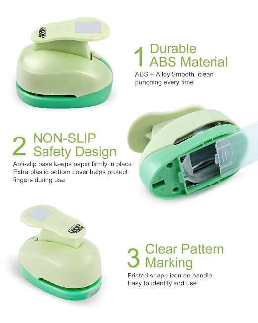 UCEC 1 Inch Square Punch, Craft Lever Paper Punch - Image 3