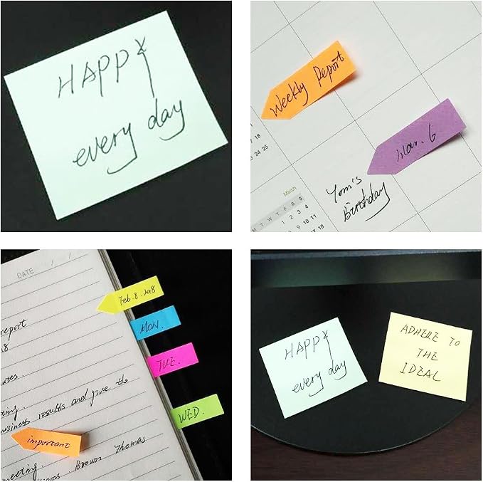 Sticky Notes Set with Ruler, Mini Sticky Note Pads, Arrow Flags, Leather - Image 6