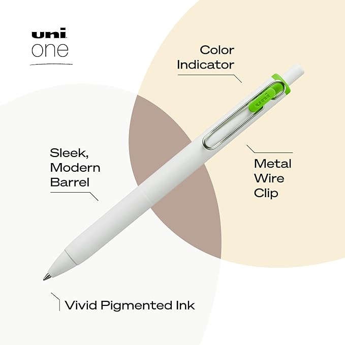uniball one Retractable Gel Pens, Medium Point, 5 Pack - Image 4
