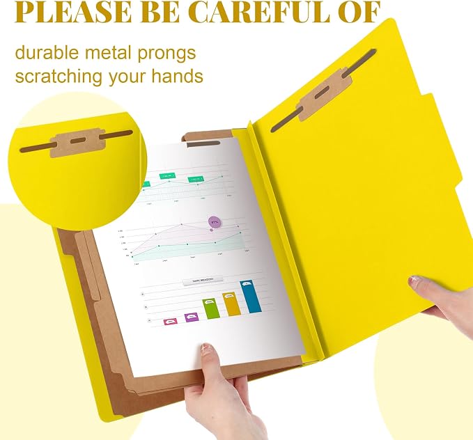 Skyygemm 24 Pcs Classification Folders Letter Size, 3 Divider Pressboard File - Image 4