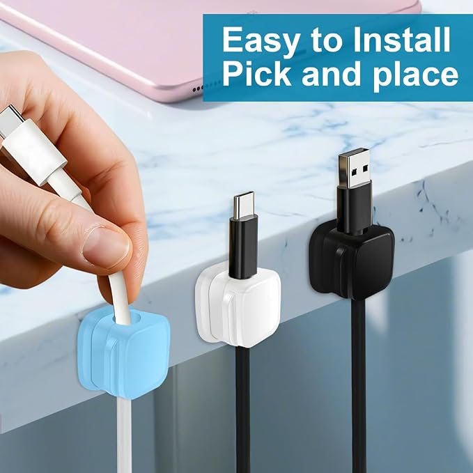 18 Pack Cord Organizer Holder, Magnetic Cable Clips Management, Easy Adhesive - Image 3