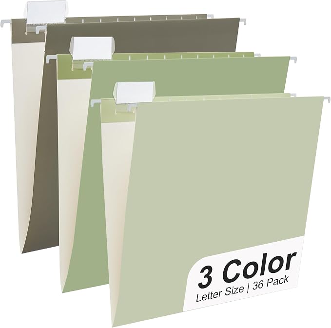 Y YOMA 36 Pack Gradient Hanging File Folders Letter Size Decorative Hanging by YYOMA