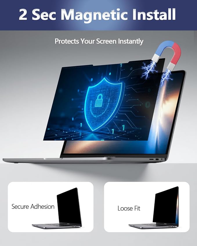 Magnetic Laptop Privacy Screen for 14 Inch 16:10, that Screen Size is 11.87 in - Image 5
