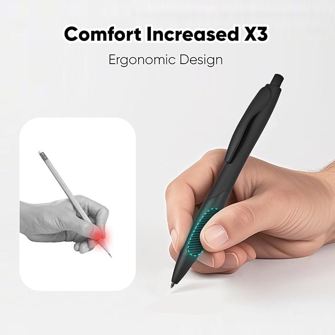 BallPoint Pens, 30 Pack (BLACK Ink),Bulk Pens, Black Barrel,Click Pens for Office Home and School, Retractable Ballpoint Pens, Medium Point, 1.00MM (Black)