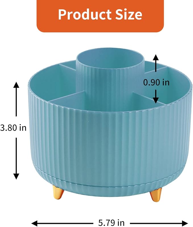 Desk Pencil Pen Holder, 5 Slots 360°Degree Rotating Organizers for, Desktop - Image 7