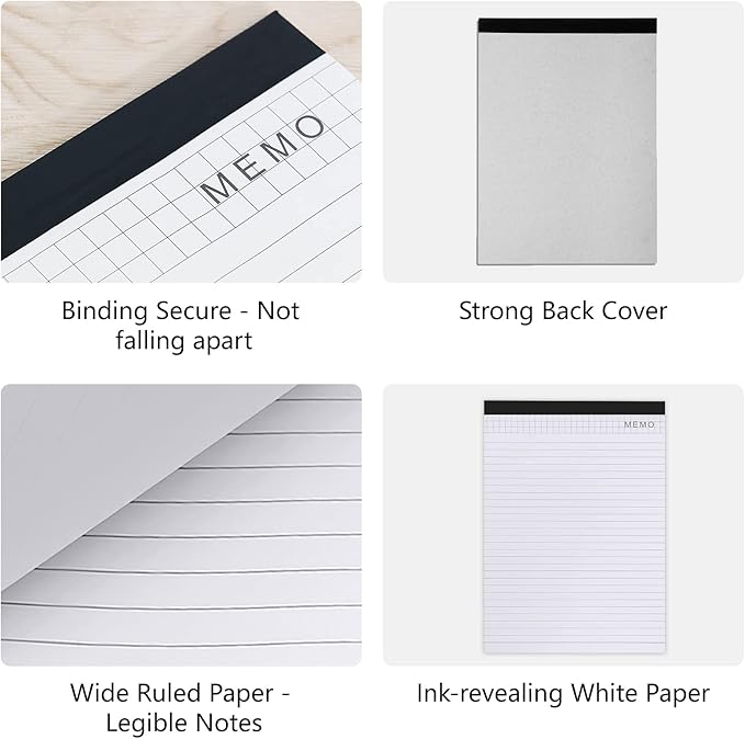 SAYEEC Legal Pads, A4 Size Wide Ruled Writing Note Pads, 8" x11" Lined Notepad Notebook Paper for Business School College Office 25 Sheets Per Pad (2 Pack)-DeskLoop Office