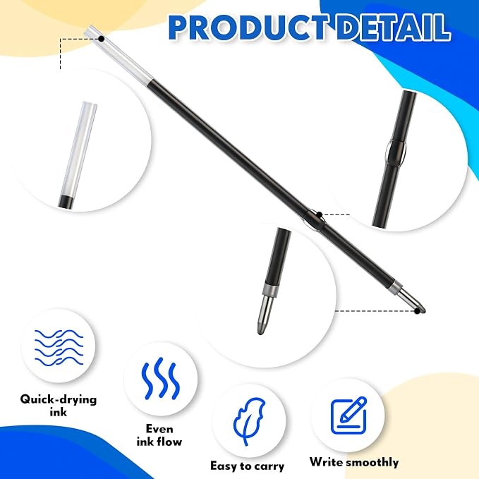 Zonon 100 Pcs 3.85 Inch Retractable Ballpoint Pen Refills Bulk - Image 3