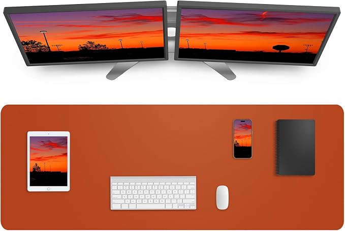 AFIING Leather Desk Pad Protector, Mouse Pad, Office Desk Mat, Non-Slip PU by AFIING