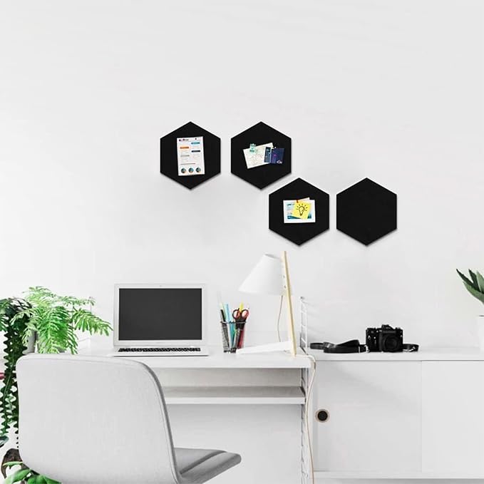 4 Pack Hexagon Felt Bulletin Board Tiles - Image 2