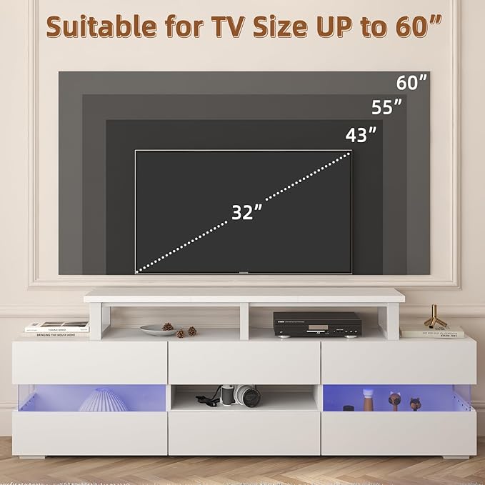 45" Large TV Riser for 32-60 inch TV, TV Riser Stand Shelf with Steel Legs, Tabletop TV Stand Riser for Home Office,White-DeskLoop Office