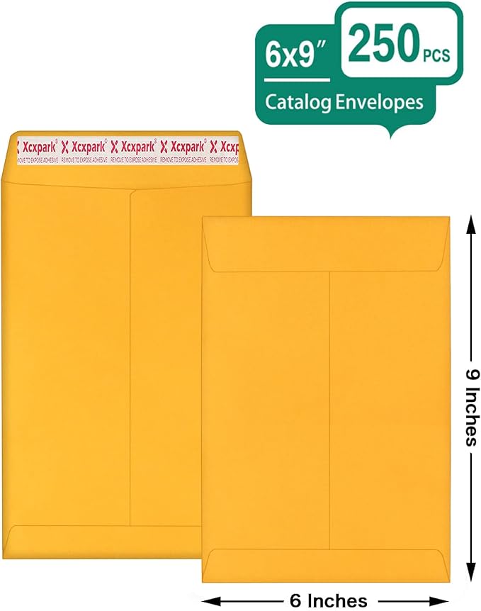 Xxcxpark 250 PCS 6x9 inches Security Catalog Envelopes Printable Self Seal - Image 2