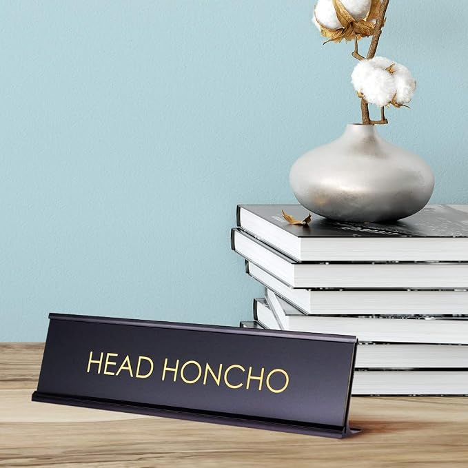 Head Honcho - Black Desk Sign Name Plate - Image 2
