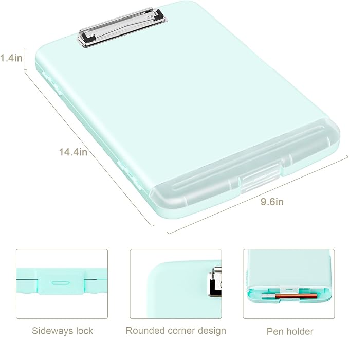 Piasoenc Clipboard with Storage, 8.5 x 11 Organization Box with Pen Holder and - Image 3