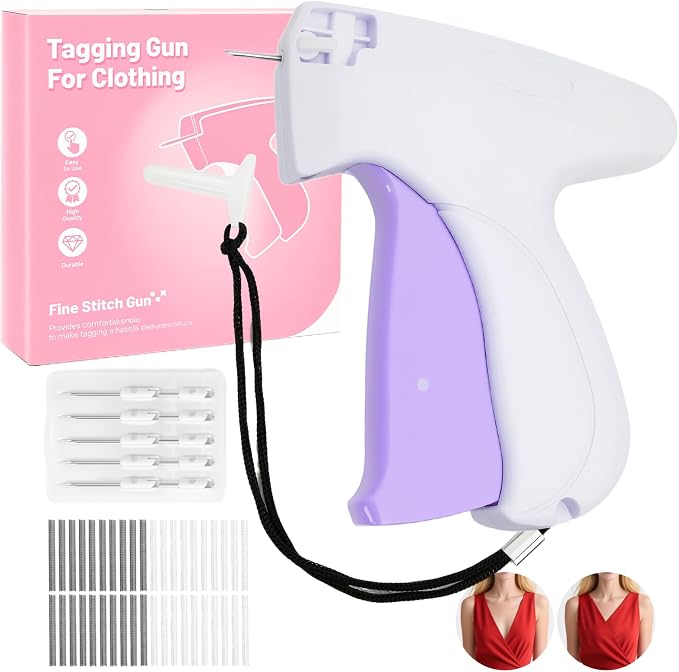 Handheld Mini Stitch Gun White and Purple Tag Attacher Gun Kit by Unknown