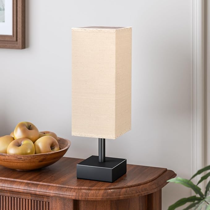 aooshine Linen Black Small Table Lamp by Aooshine