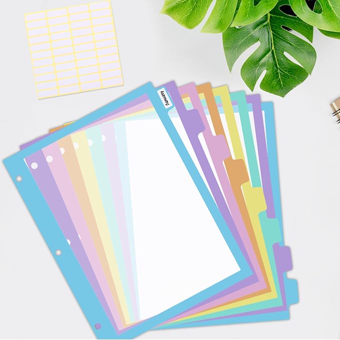 48Pcs/6 Set 8 Tab Dividers, for 3 Ring Binder, Letter Size - Image 8
