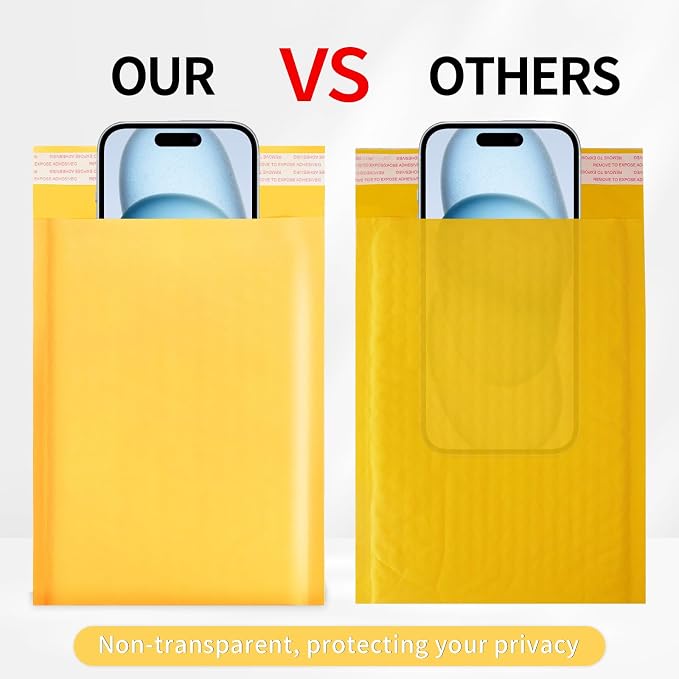 Ctarsthome 52Pack Yellow 6x10inch Kraft Bubble Mailers Small Business Mailing - Image 7