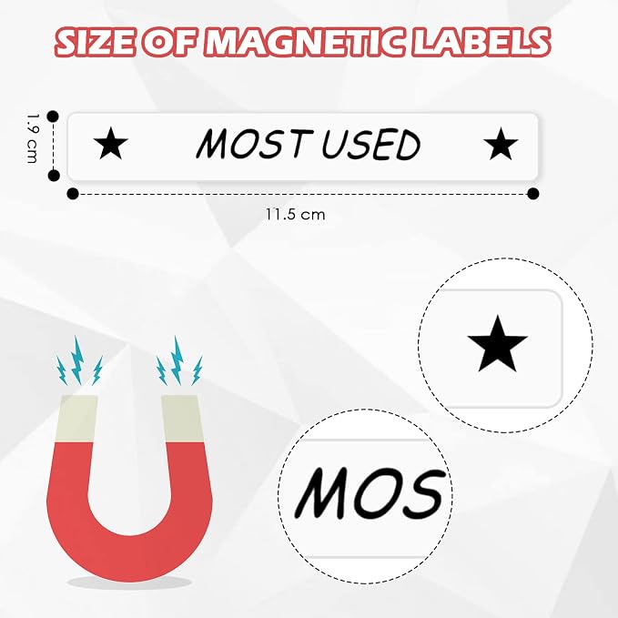 Tenare Magnetic Tool Box Labels, 4.5 x 0.75 Inch Organizer Magnets - Image 2