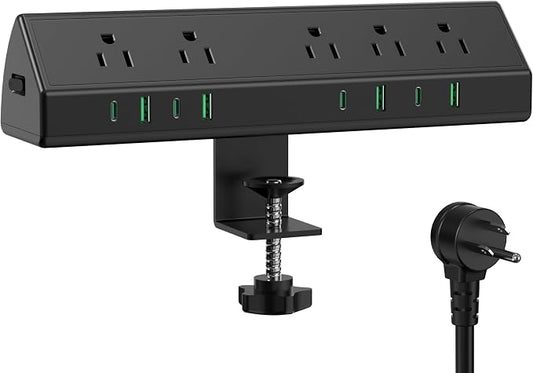 45W Fast Charging Station, Desk Clamp Power Strip, 4 PD USB-C Ports, 5 AC by Jgstkcity