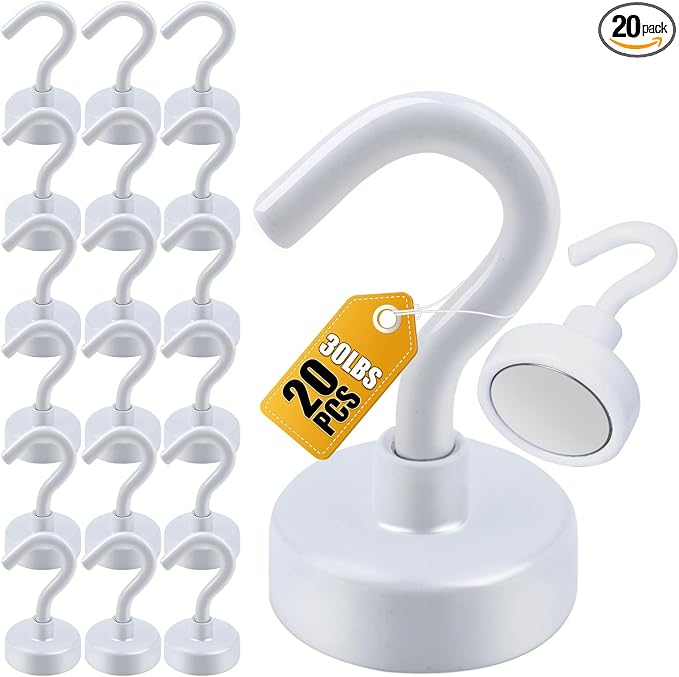 DIYMAG Magnetic Hooks, 30Lbs Strong Heavy Duty Cruise Magnet S-Hook by DIYMAG