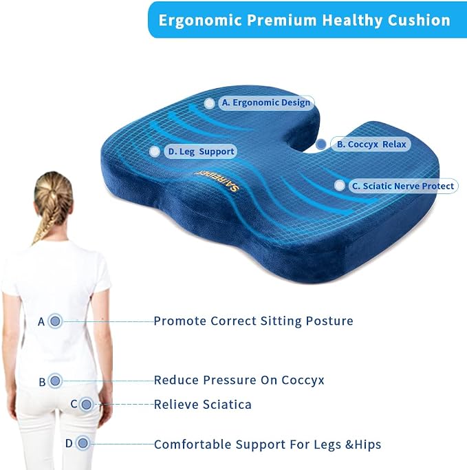SAIREIDER Chair Cushions for Office, Memory Foam Coccyx Cushion Pads for - Image 2