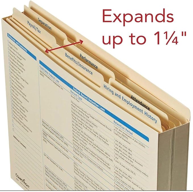 ComplyRight Expanded Employee Record Organizer and 6 Folder Sets | Pack of 25 - Image 4