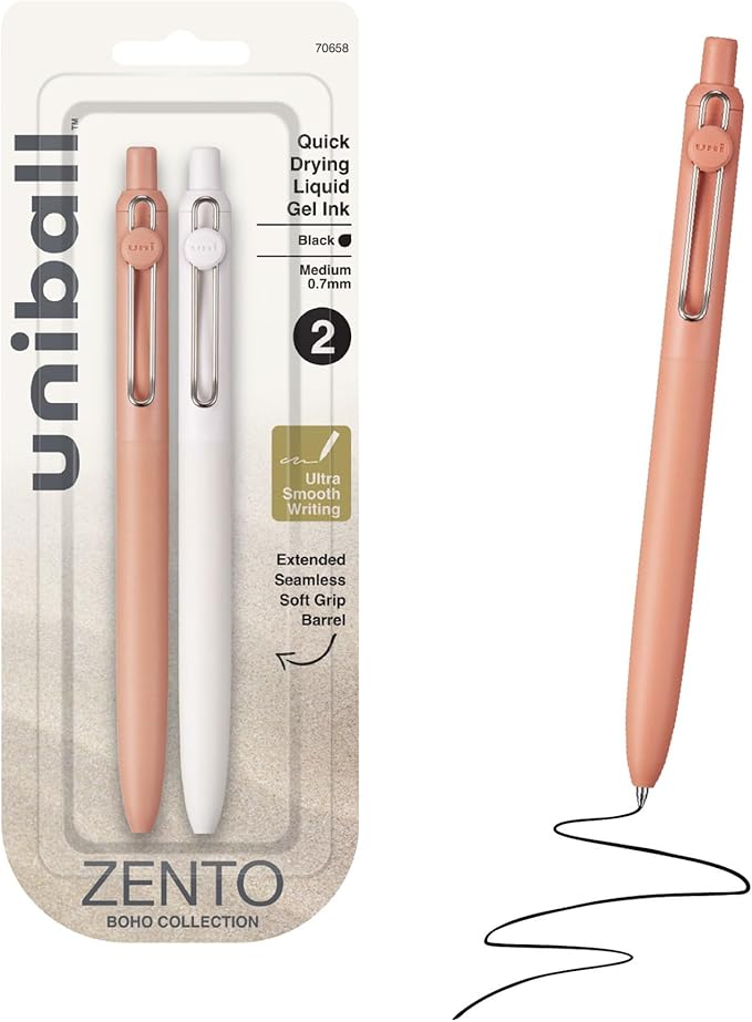 uniball™ Zento Gel Pens, 0.7mm Medium Point, Retractable, Smooth Writing by uni-ball