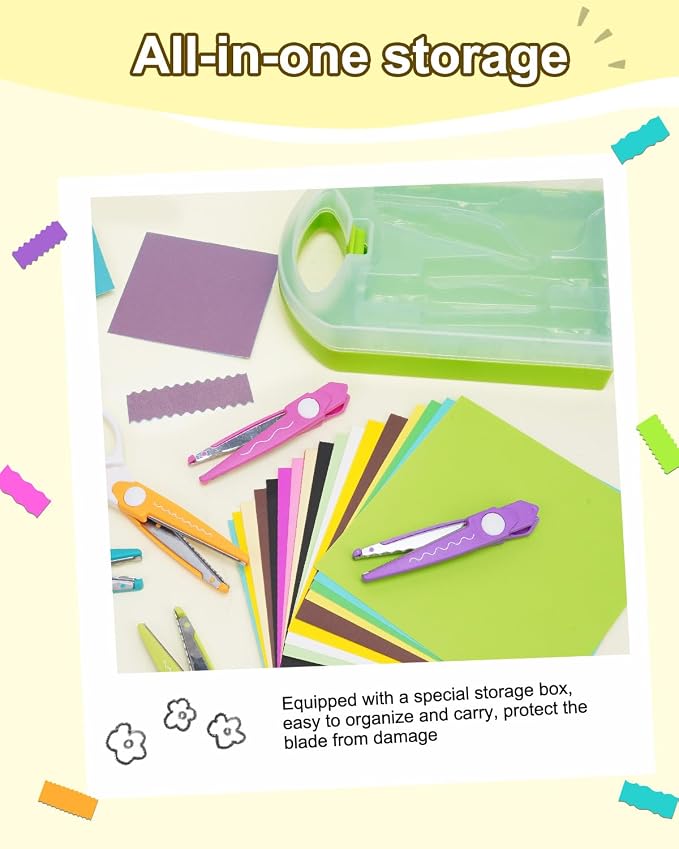 UCEC Decorative Paper Scissors Set, 5 Pairs Zig Zag Edges - Image 7