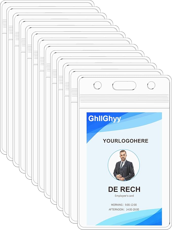 50 Pack Extra Thick Name Badge Holders, Heavy Duty & Sealable Waterproof by GhllGhyy