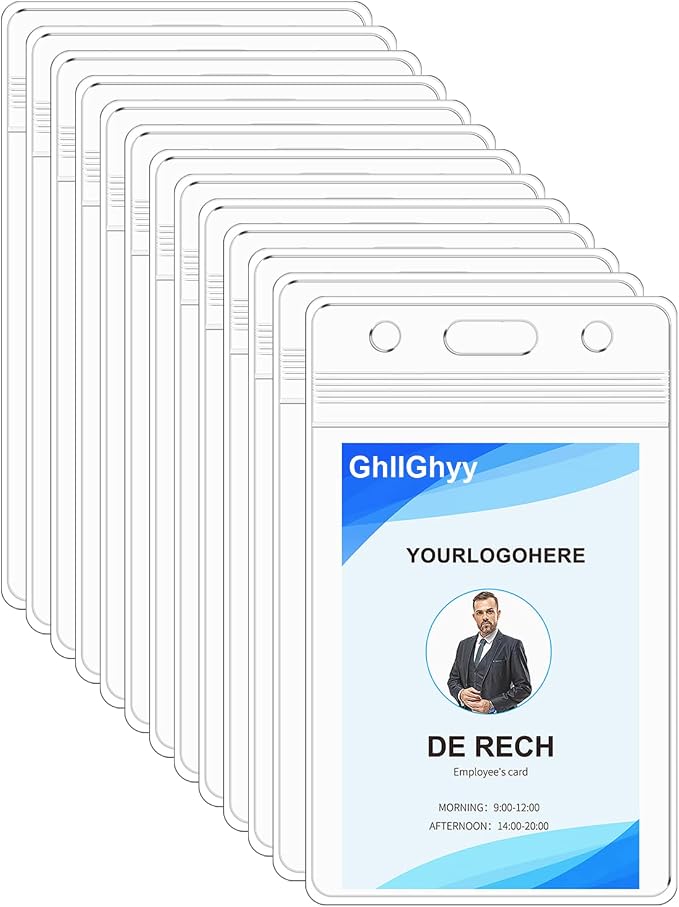 20 Pack Extra Thick Name Badge Holders, Heavy Duty & Sealable Waterproof by GhllGhyy