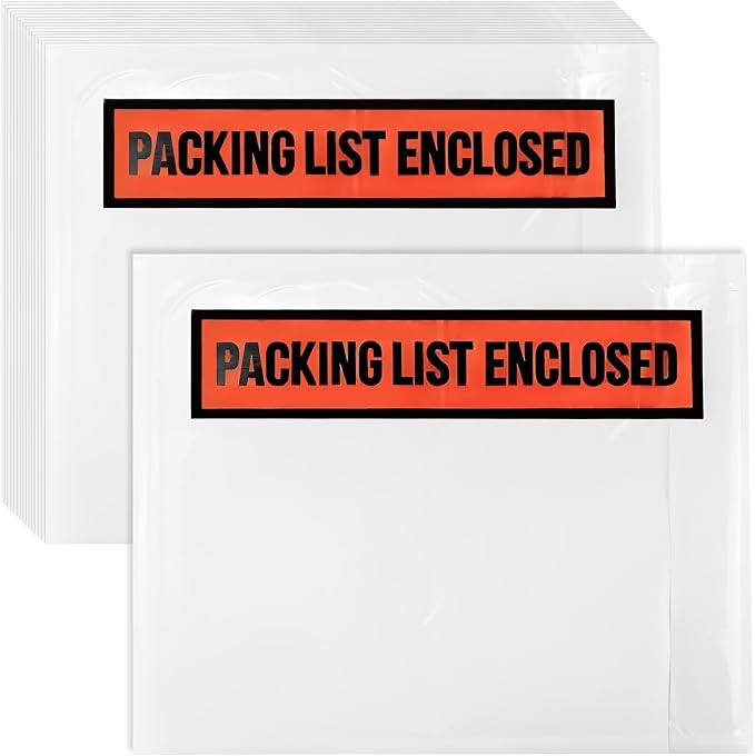 1000 Pack Packing List Envelopes, 4.5" x 5.5" Clear Shipping Label Envelope by Zmpkhba