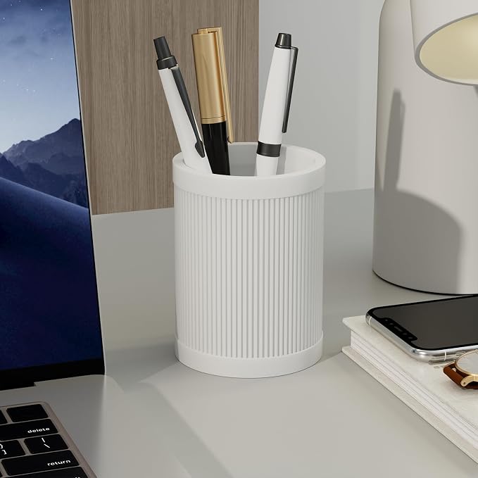 HighHerz Aesthetic Pen Holder For Desk, Modern Silicone Pencil Holder, Stylish - Image 3