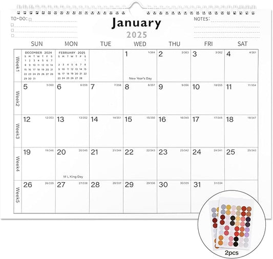 Lbylyhxc 2025-2026 Calendar - Includes January 2025 to June 2026-18 Monthly Wall Calendar 2025-2026, 14.7 x 11.5 Inches.Thick Paper with Julian Dates and Block for New Year and Christmas Presents (2025-2026 wall calendar simplicity)