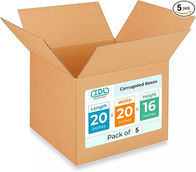 Extra Large Shipping & Moving Boxes 20 x 20 x 16 inches by IDLPackaging