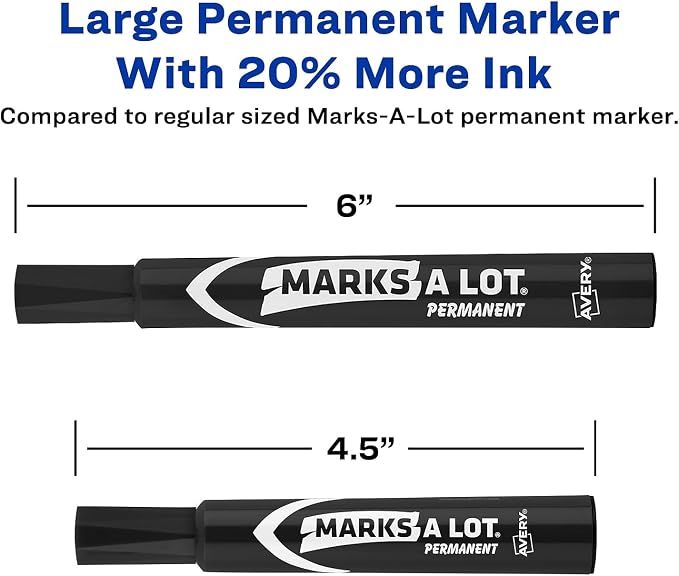 Avery Marks-A-Lot Large Desk-Style Chisel Tip, Value Pack 36 Black Permanent - Image 3