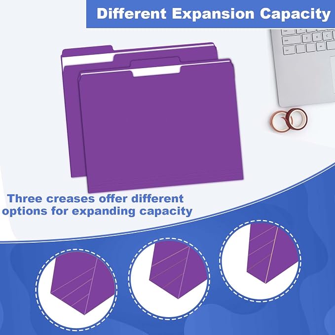 File Folder, HERKKA 30 Pack 1/3 Cut Tab File Folders, File Folders Great - Image 4