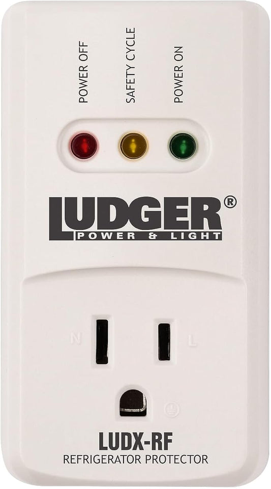 Ludger Power Surge Protector for Refrigerator (LUDX-RF), ETL Certified, Connects to Most Domestic Refrigerators, 4-Minute Safety Cycle, 3 Modes LED Indicator, Fire-Resistant Shell-DeskLoop Office