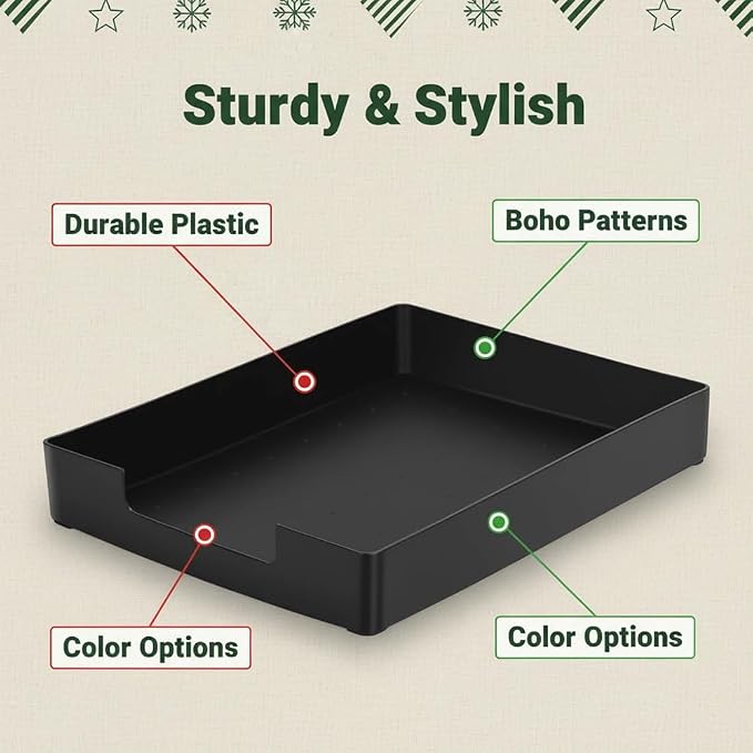 Letter-Size Tray, A4 Stackable Plastic Paper Tray - Image 3