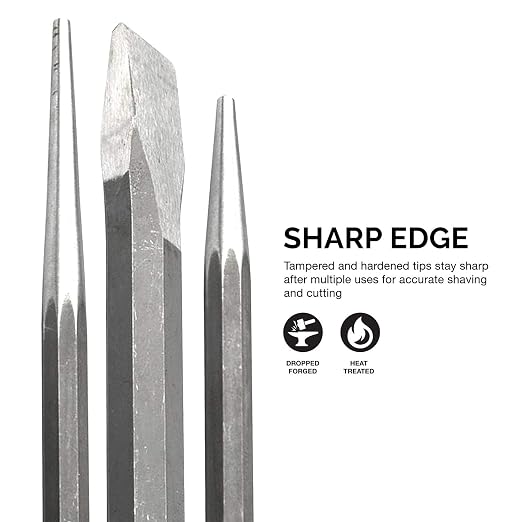 NEIKO 02623A Cold Chisel and Punch Set | 12 Piece | Cr-V Steel | Remove Pins - Image 3