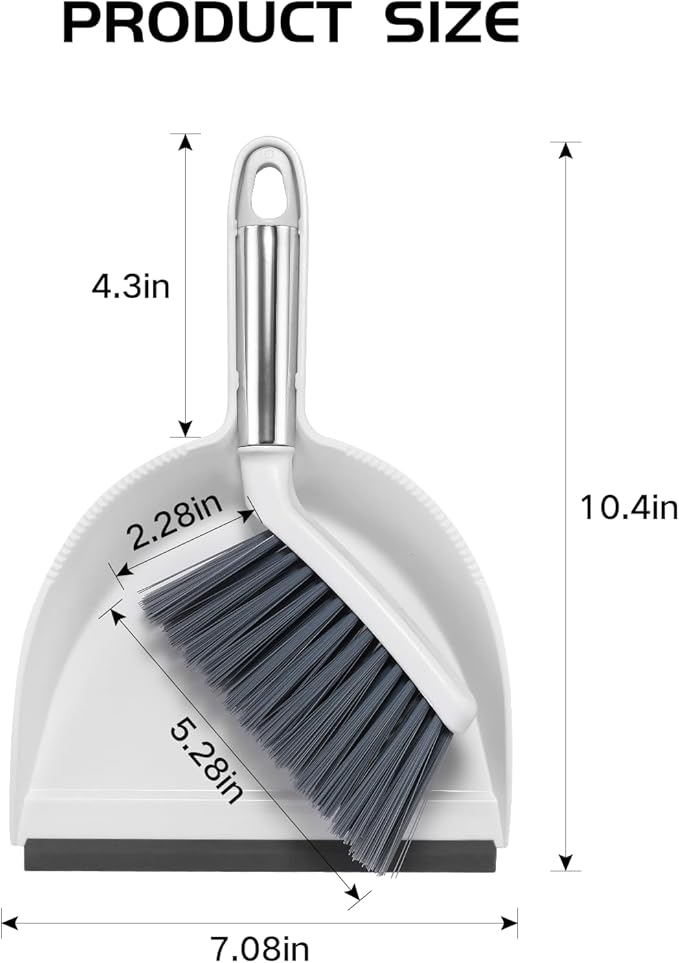 NACENA Mini Broom and Dustpan Set, Small Dust Pan and Brush Set - Image 2