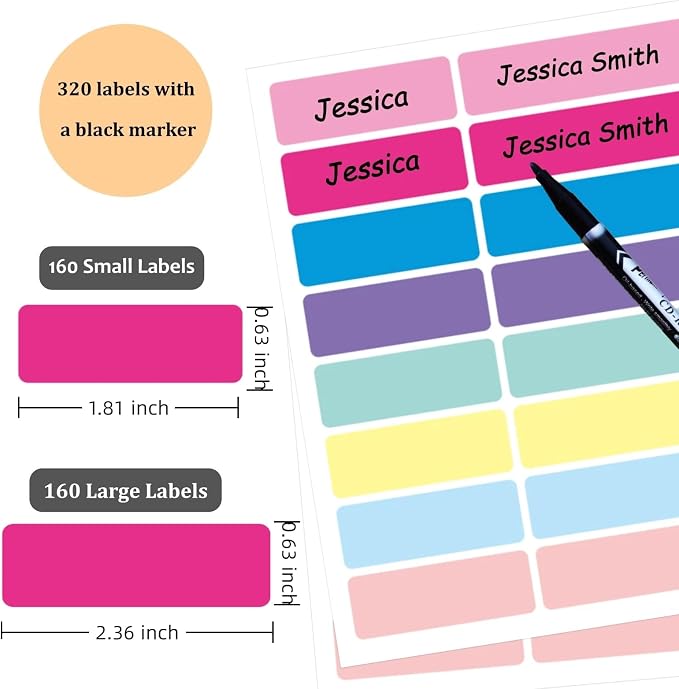 Waterproof Removable Labels Name Tags - Image 2