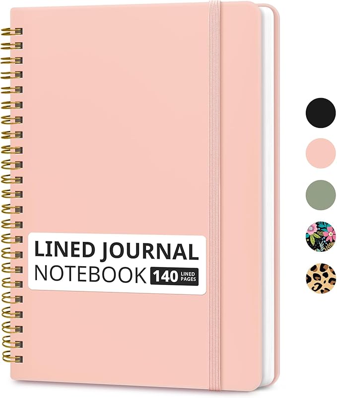 Taja Lined Spiral Journal Notebook by Taja