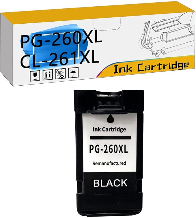 PG-260XL CL-261XL PG260 PG-260 CL261 CL-261 Ink Cartridges, Compatible for Canon TS6420a TS6420 TR7020a TR7020 TS5320 All in One Printers【High Print Volume with Chip Black*1-DeskLoop Office