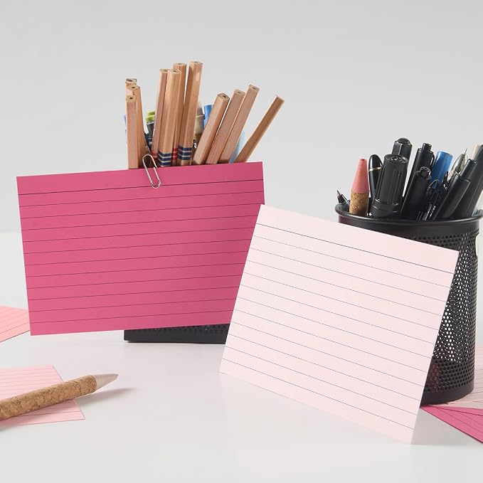 100 Sheets 4x6 Colored Ruled Note Cards Index Cards, 5 Pink | 250 GSM Heavy - Image 7