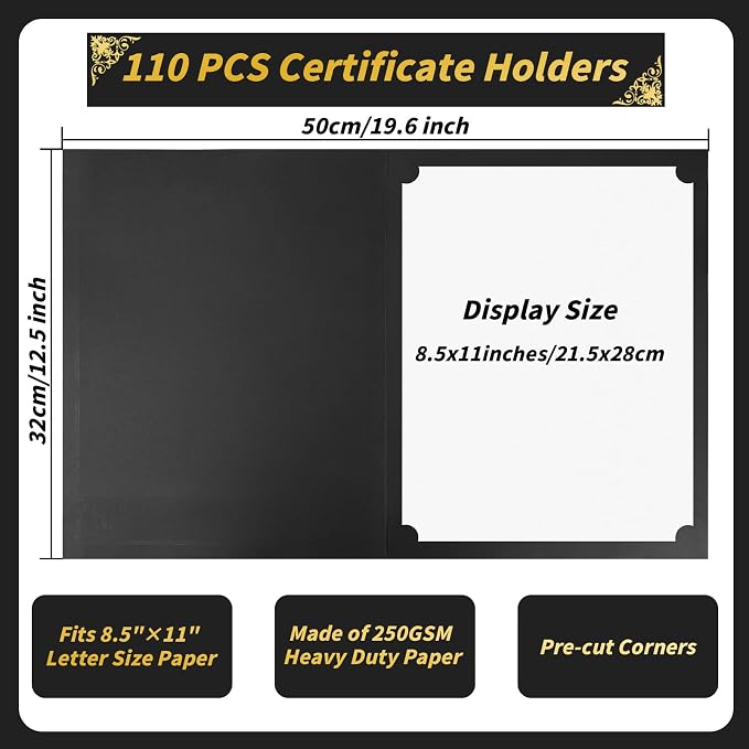 Oleitodh 110 Pcs Certificate Holders Bulk, Document Covers - Image 2