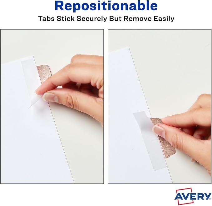 Avery Margin Ultra Tabs, 2.5" x 1", 2-Side Writable, 24 Repositionable Page Tabs - Image 3