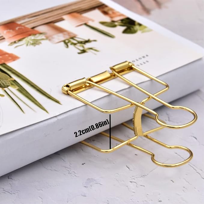 Extra Large Binder Clips 2 Inch, Big Paper Clamps Gold - Image 5