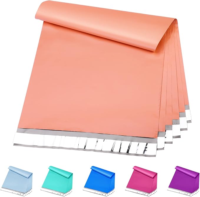 Metronic Poly Mailers 12x15.5 200 Pack Self-Seal Shipping Bags, Peach Pink | by METRONIC