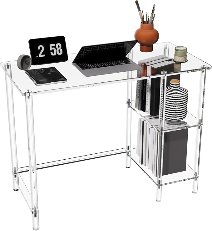 HMYHUM 40 Inch Acrylic Computer Desk by HMYHUM