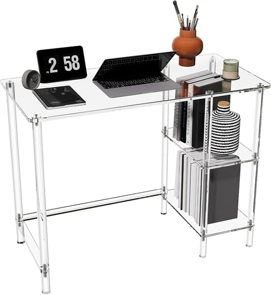 HMYHUM 40 Inch Acrylic Computer Desk by HMYHUM